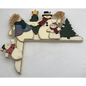 Vintage ABC Distributing Snowman Door Corner Decoration W/ Added Snow